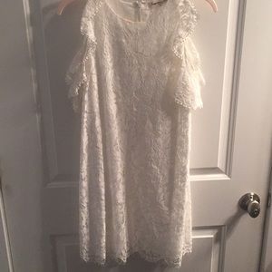 Cold shoulder lace dress perfect for brides